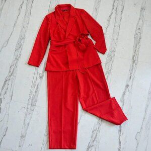 LANE BRYANT Women's pantsuit Plus Size 22 red jacket pants suit pant suit